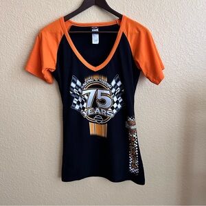 Harley Davidson V-Neck Short Sleeve Graphic Tee